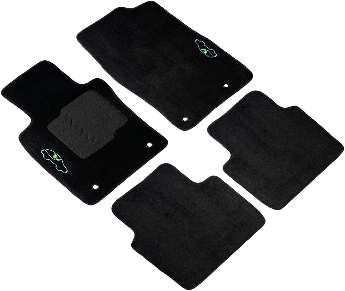ecoMats – Alfombrillas compatibles con Mazda 3 HatchSedan y Mazda CX-30 2019 a 2024, delanteras y traseras, color negro, con cerraduras de seguridad