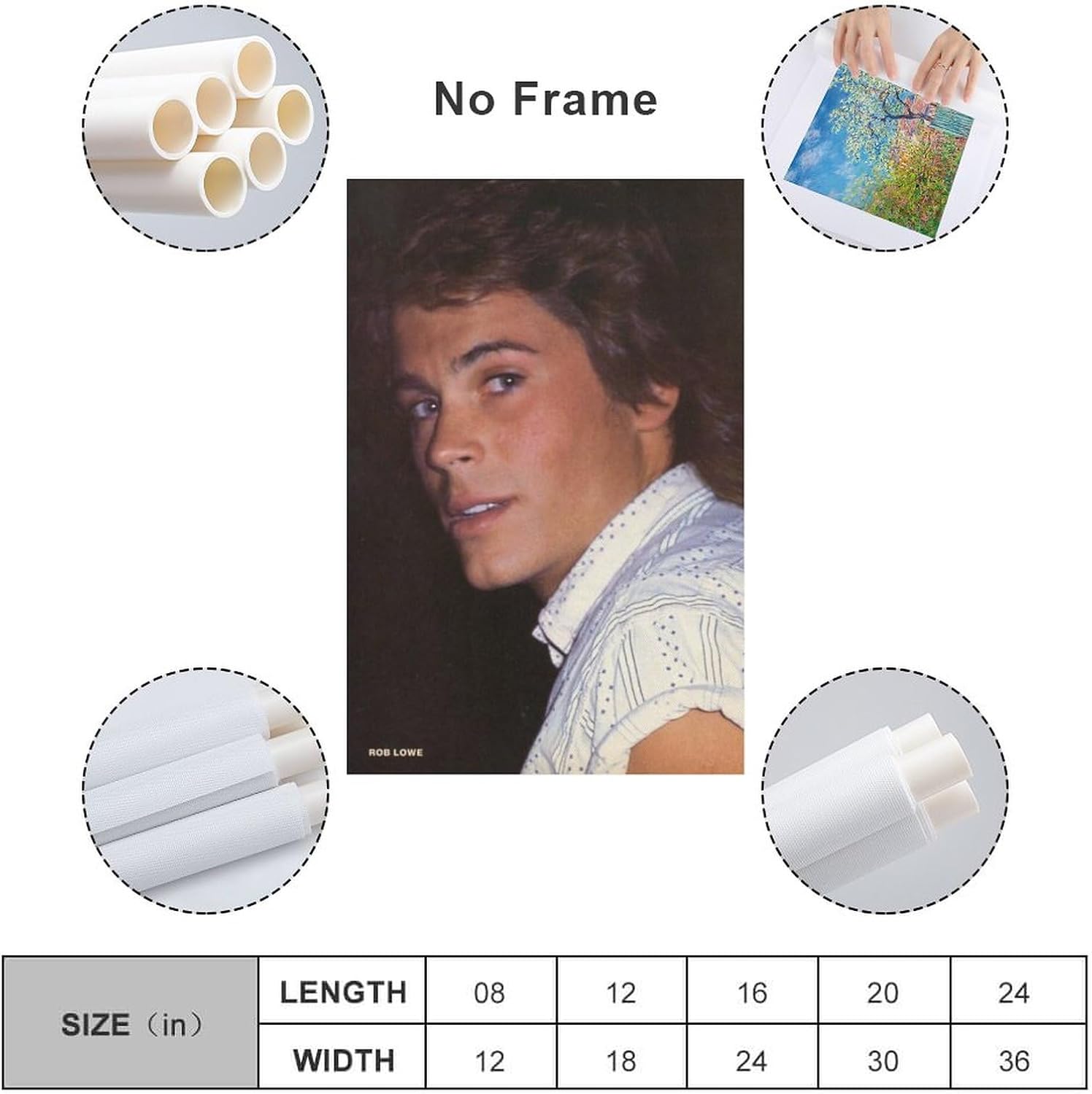 Pósteres artísticos de Rob Lowe de actores masculinos estadounidenses, impresión artística de pared, pintura fotográfica, cuadro colgante,