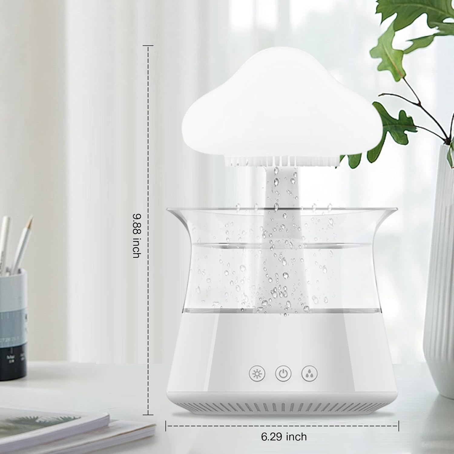 Rain Cloud Humidificador de goteo de agua, difusor de aroma de hongos, difusor de aceite esencial, difusor de aromaterapia de ruido blanco de 10.8