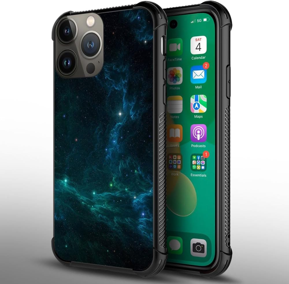 CARLOCA Funda compatible con iPhone 15, increíble diseño de luz espacial nebulosa para iPhone 15, ultra protección, a prueba de golpes, de silicona