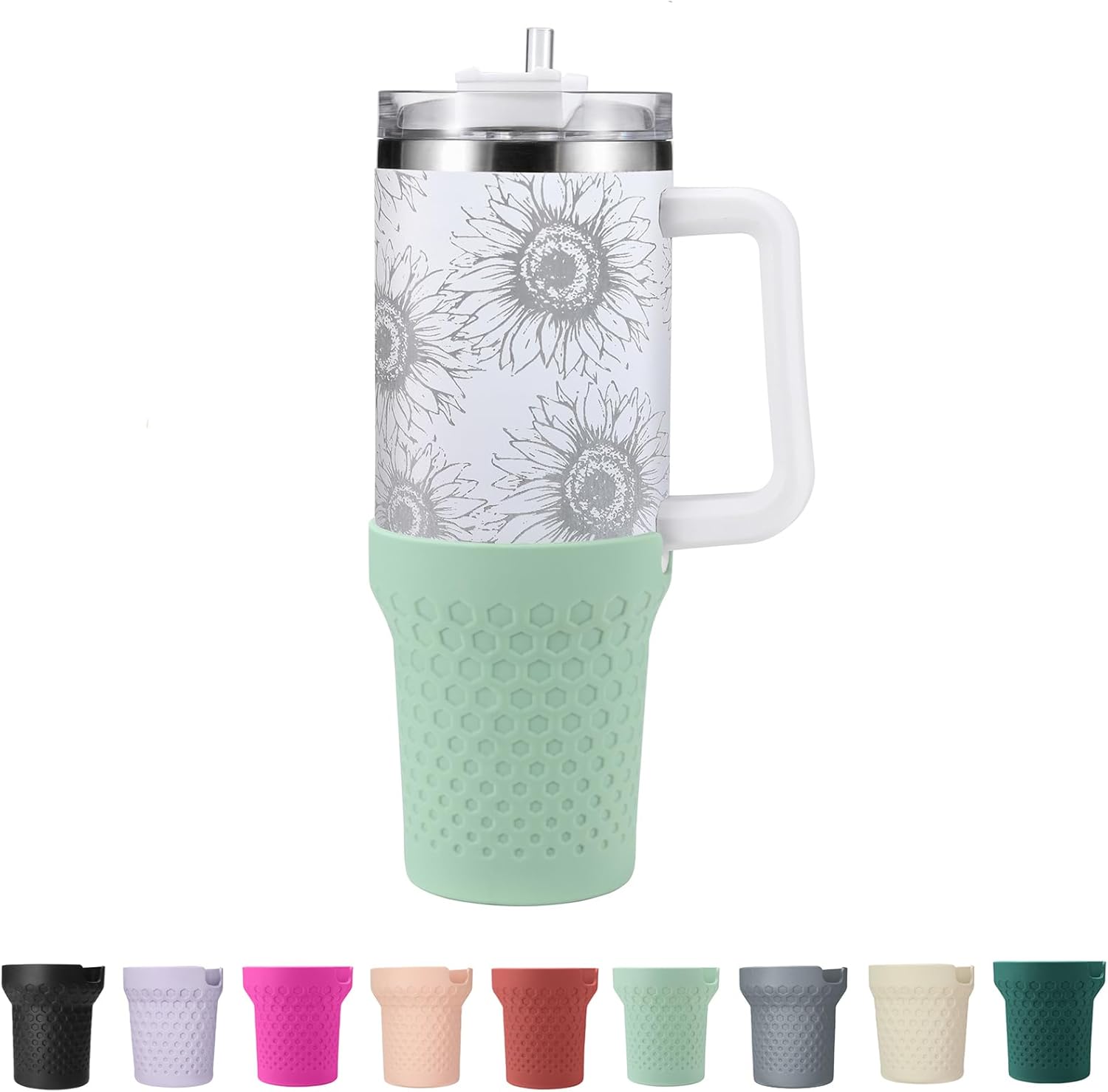 Uvafly Botas de silicona para Stanley, protector inferior de copa, accesorios para Stanley Quencher H2.0 FlowState Tumbler 20oz30ozStanley Adventure