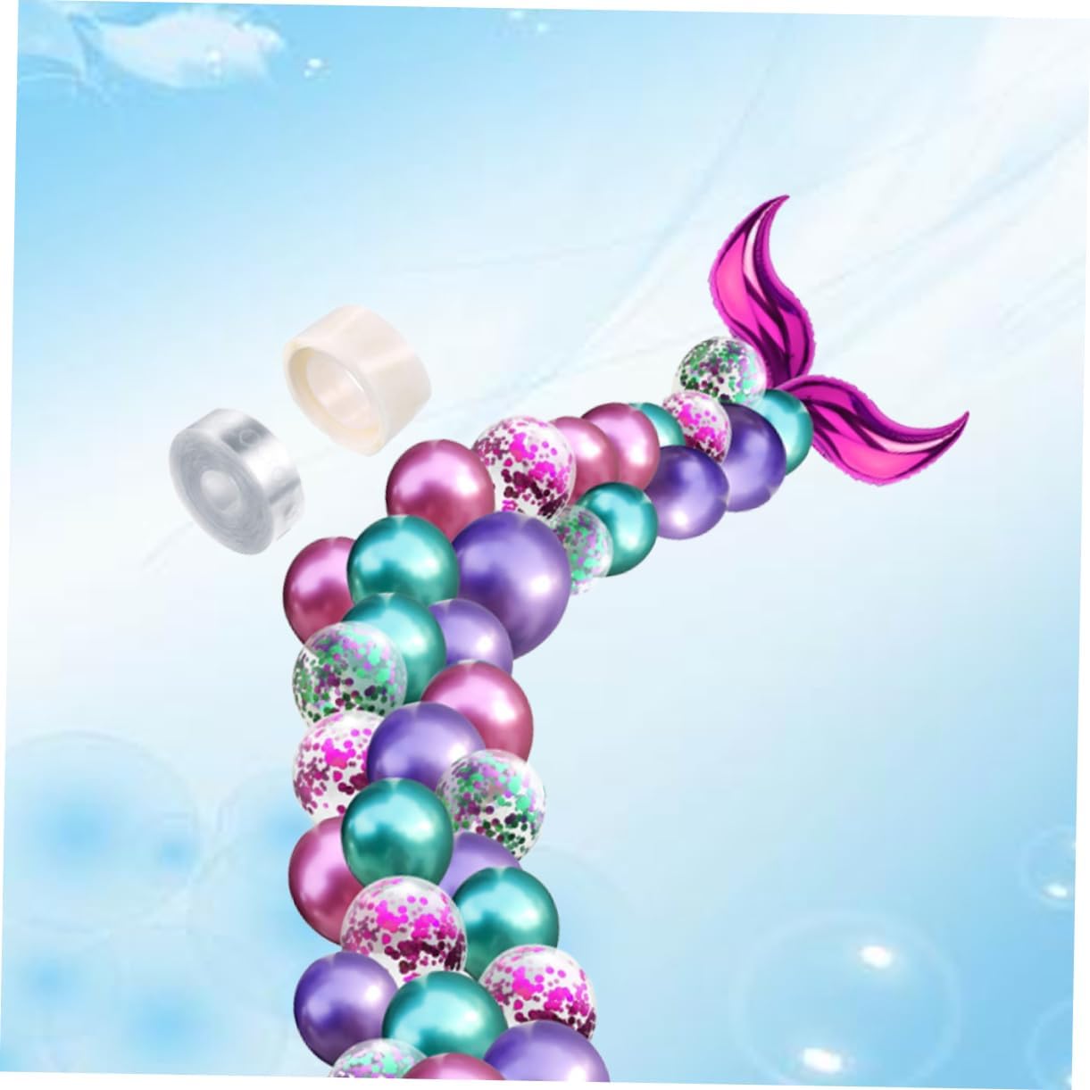 TOYANDONA 88 Pcs Mermaid Decorations Greenery Decor Happy Birthday Decorations Happy Birthday Balloons Green Garland Decor Green Decor Inflatables