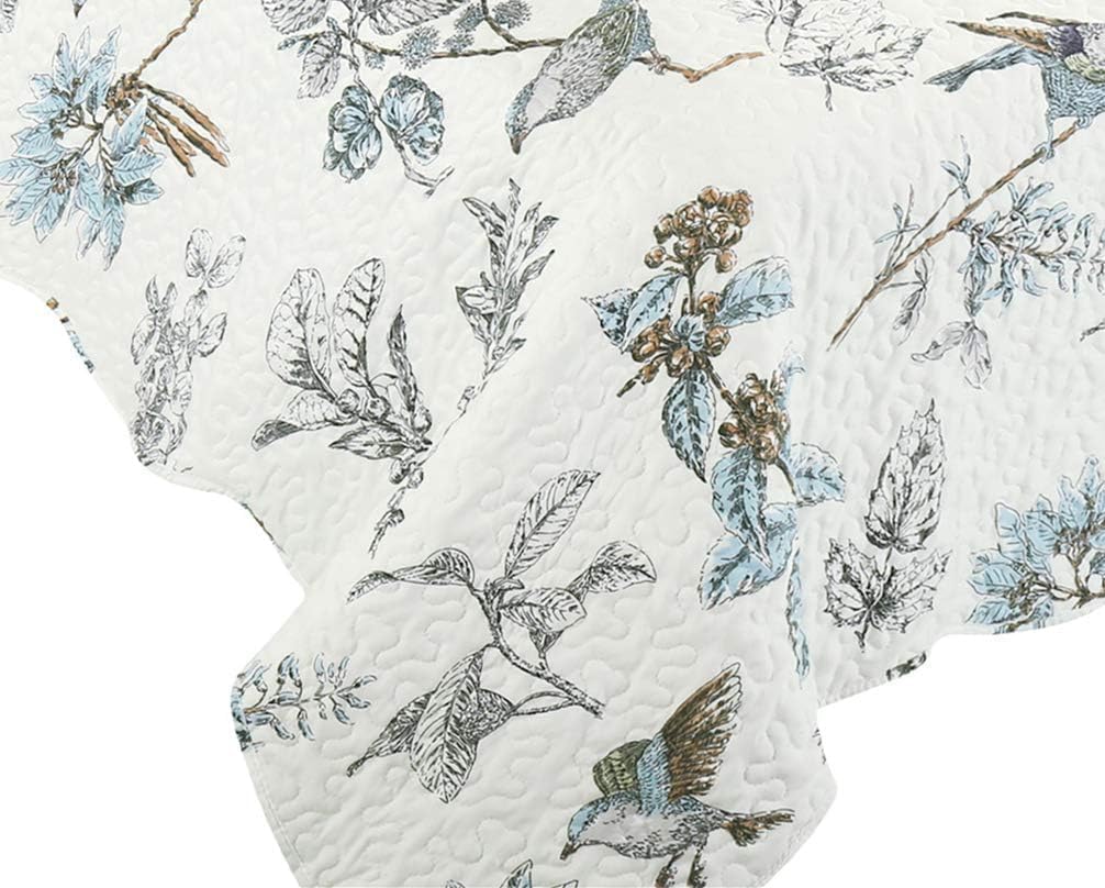 Sazana Juego de edredón de 2 piezas colcha reversible estampada (rama Birdie, individual)