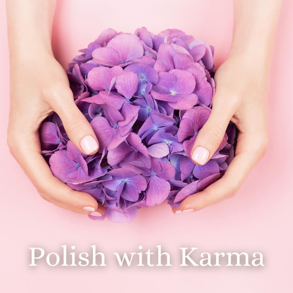 Karma Organic Removedor de esmalte de uñas con aceite de soja y aceite de lavanda, no tóxico, vegano, libre de crueldad, sin acetona, fortalecedor