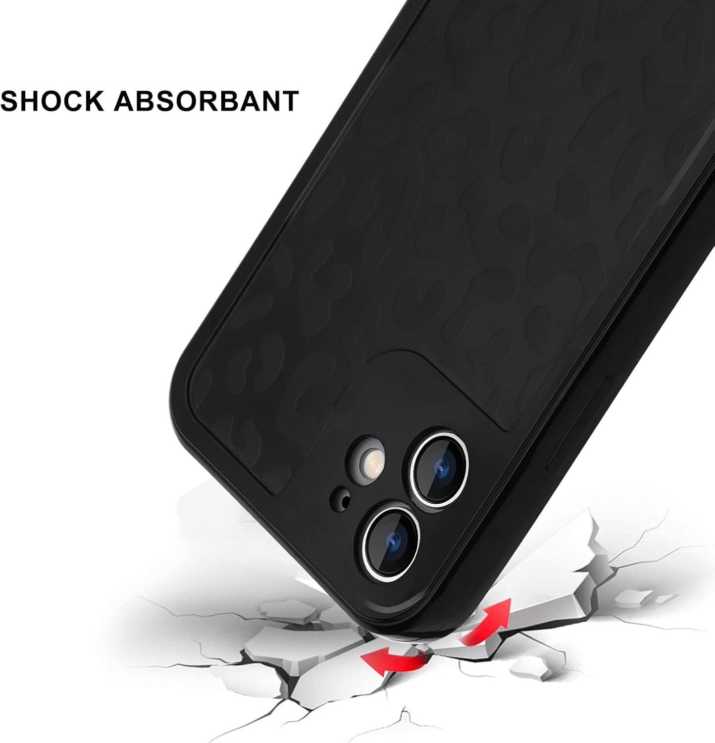 SAKUULO Funda compatible con iPhone 11, diseño de leopardo negro, funda suave para teléfono, a prueba de golpes, funda protectora completa de la