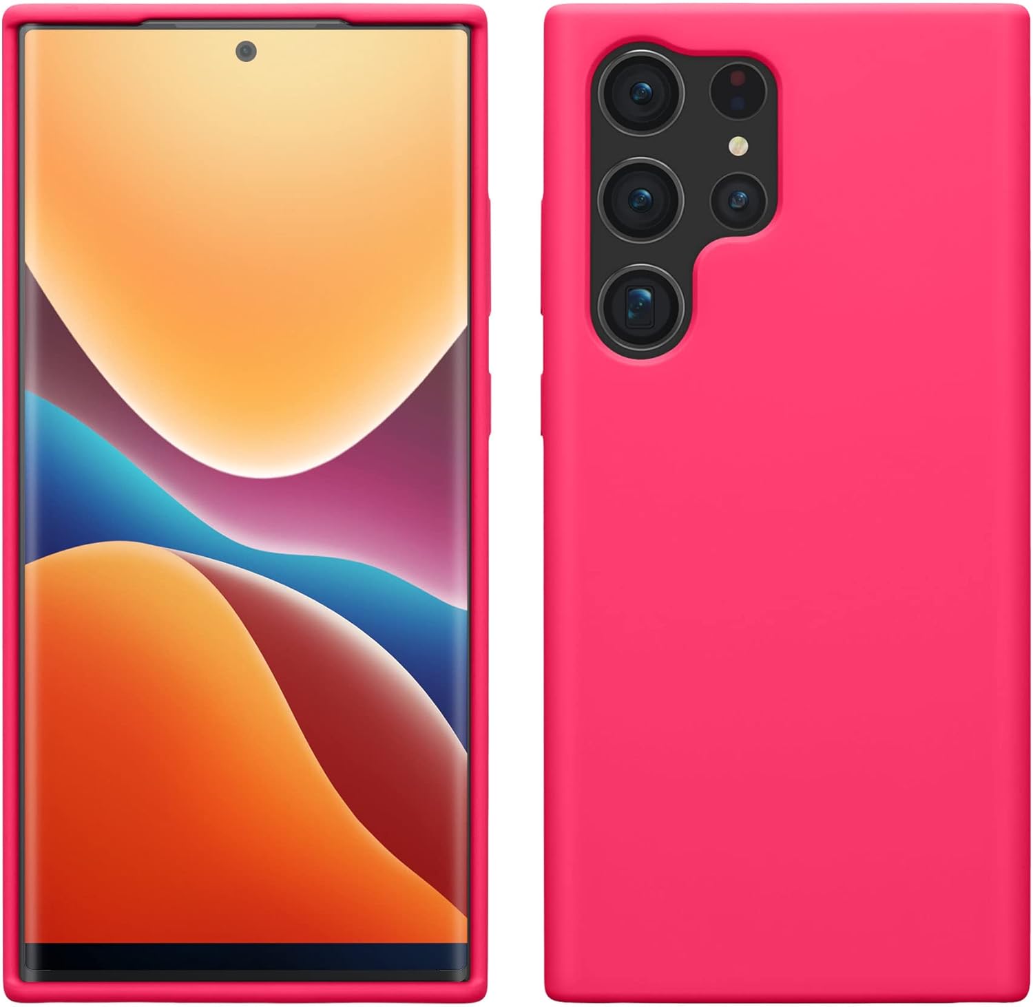 kwmobile Funda compatible con Galaxy S23 Ultra – Funda de silicona TPU – Funciona con carga inalámbrica – Rosa neón