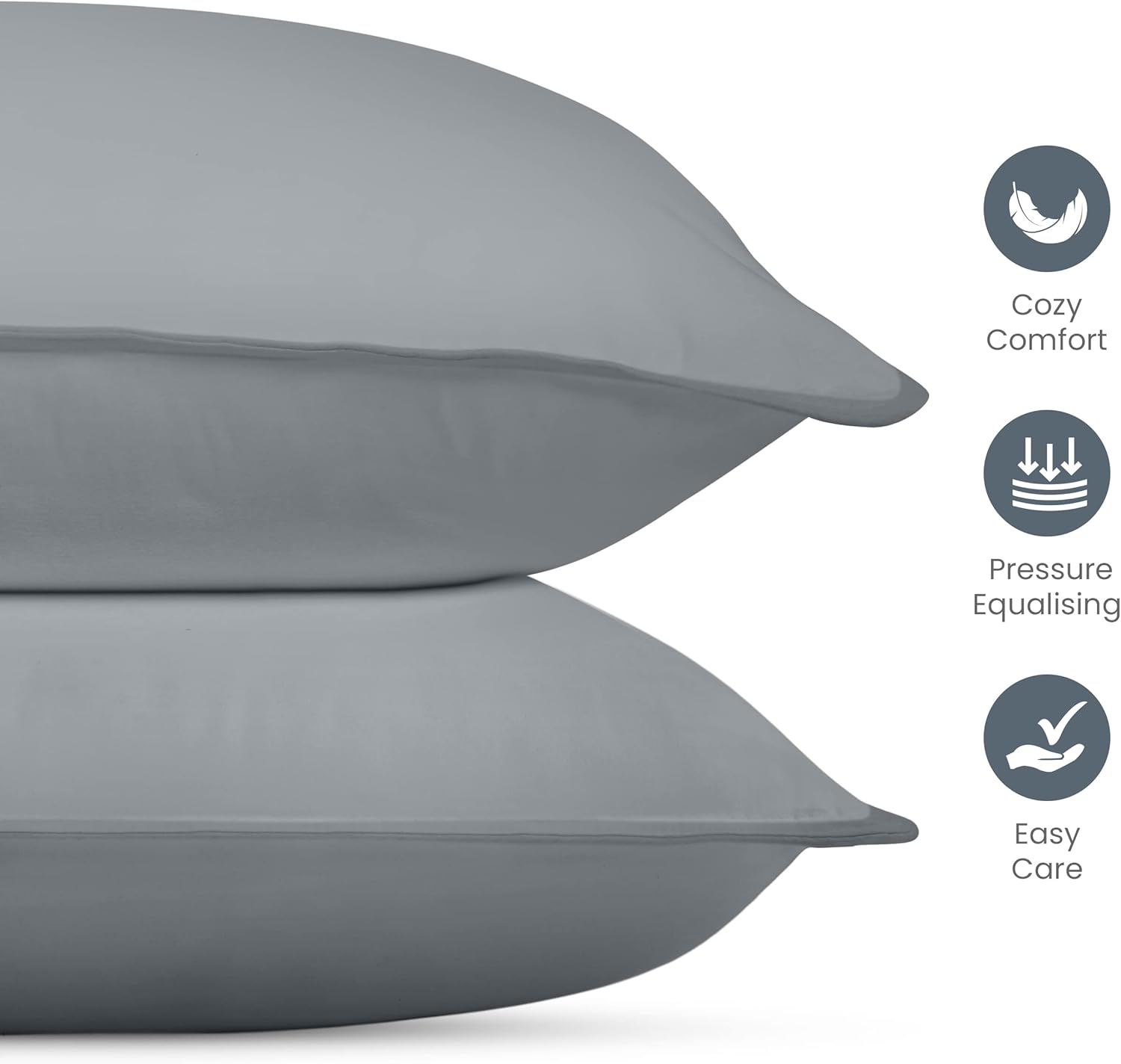 Utopia Bedding Almohadas de cama para dormir (gris), tamaño Queen, juego de 2, almohadas de hotel, almohadas refrescantes para dormir de lado,