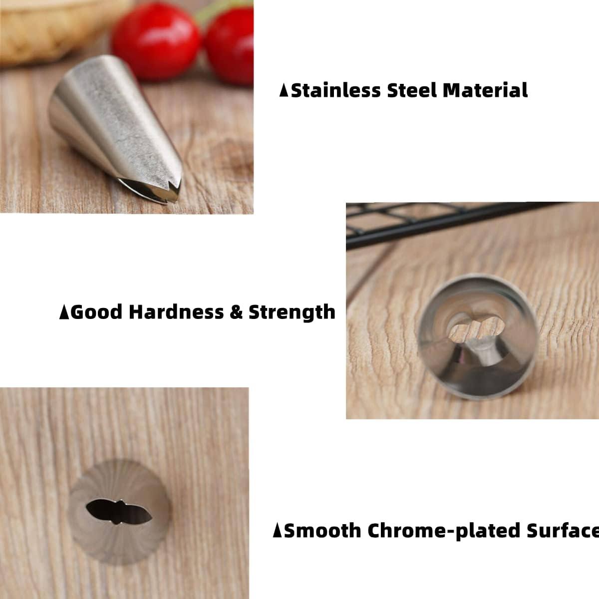 Puntas para tuberías de hojas, 5 piezas de boquillas de glaseado para tartas Dfinego, de acero inoxidable, puntas de tuberías rusas, boquillas de
