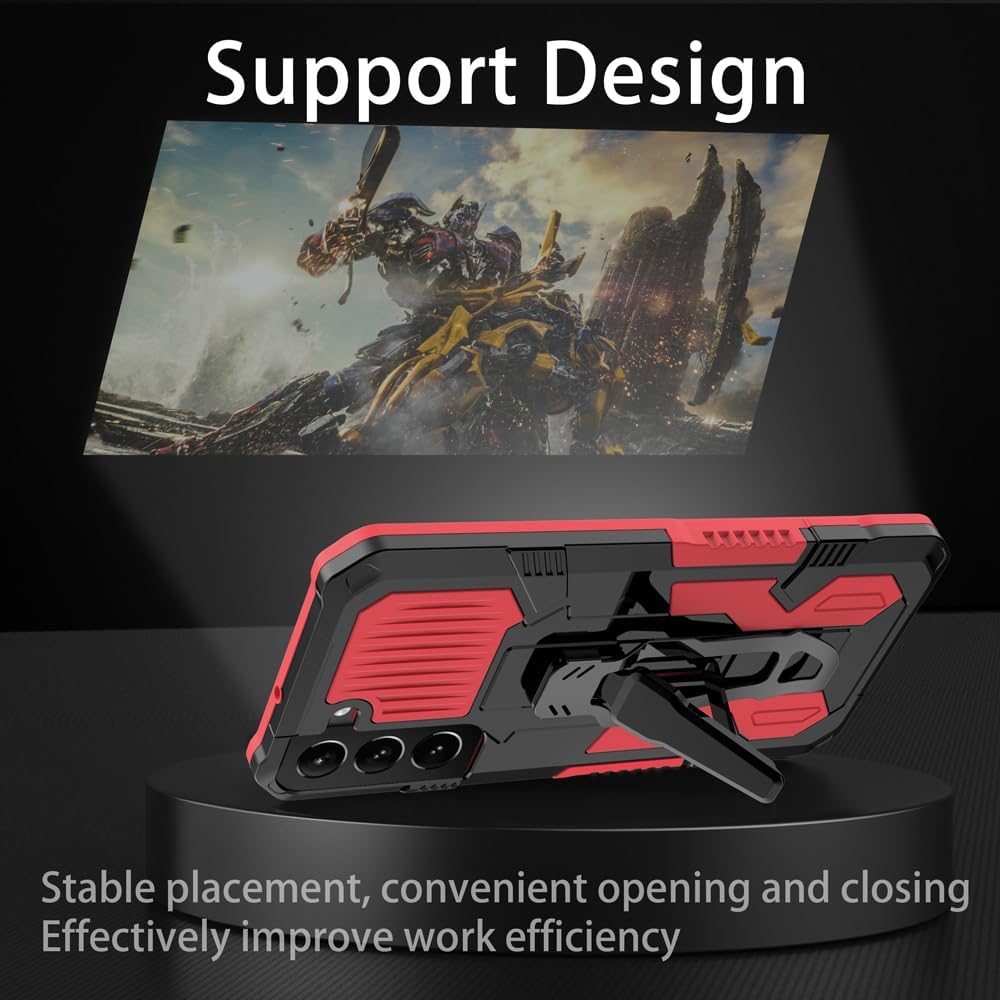 Asuwish Funda protectora compatible con Samsung Galaxy S22 5G y protector de pantalla de vidrio templado, clip para cinturón, resistente a prueba de