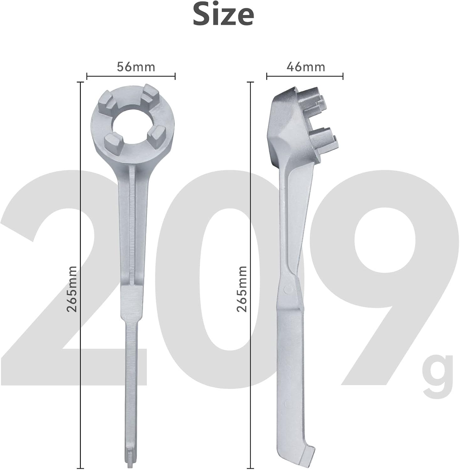 Ullnosoo Llave de tambor, llave de tambor, herramienta de abridor de llave de barril de aluminio para tambor de 10, 15, 20, 30, 50, 55 galones, se