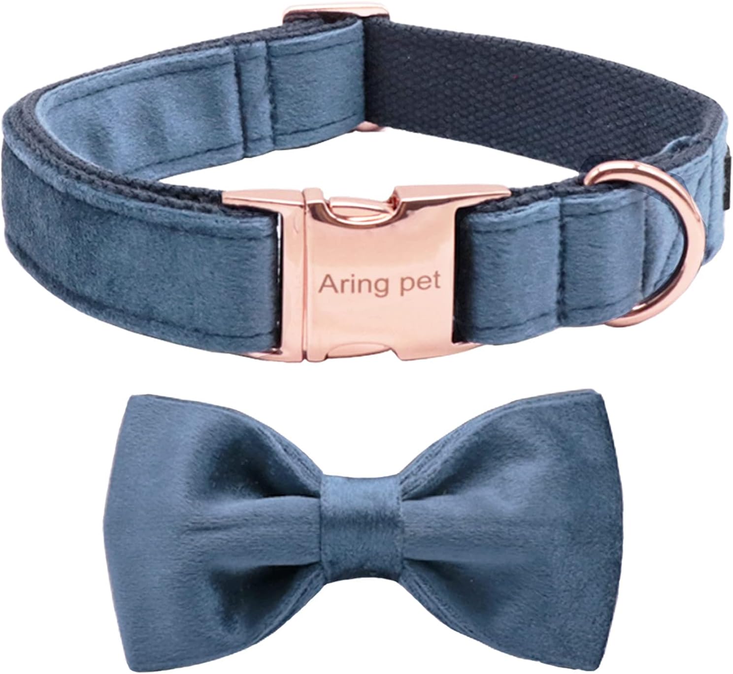 ARING PET Collar de perro Bowtie de terciopelo con corbata de moño extraíble, lindo y cómodo collar para perro, talla XS (paquete de 1)