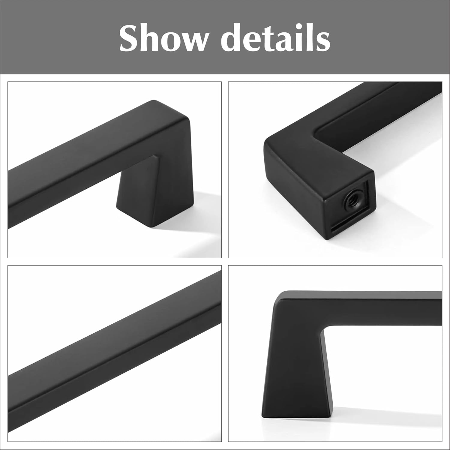 khtumeware Paquete de 10 manijas de gabinete de cocina de 3 pulgadas (2.992 in), tiradores de gabinete de cocina color negro mate, tiradores de