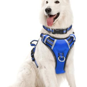 WINSEE Arnés para perro sin jalones con collar chaleco reflejante ajustable Oxford, broches para correa delantero y trasero para perros pequeños, WINSEE Arnés para perro sin jalones con collar chaleco reflejante ajustable Oxford, broches para correa delantero y trasero para perros pequeños,