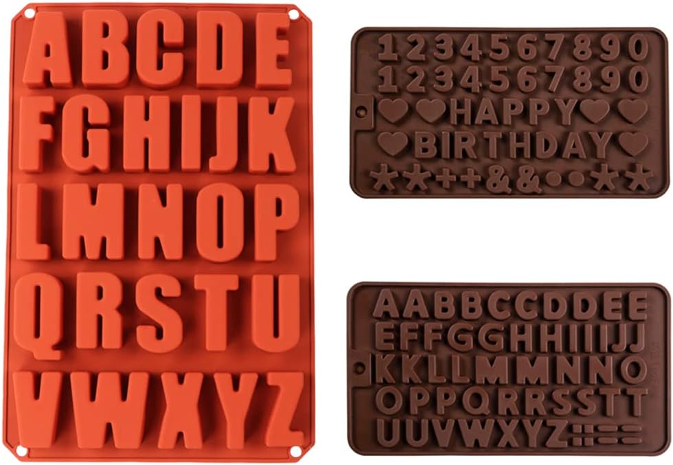 Moldes de silicona del alfabeto para hormigón de cemento mayúscula número molde de resina pastel molde DIY yeso hecho a mano herramientas de