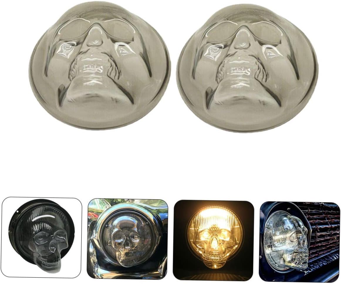 Decoración de coche, 2 unidades, cubierta de faros delanteros, globo de plástico, pantalla de calavera