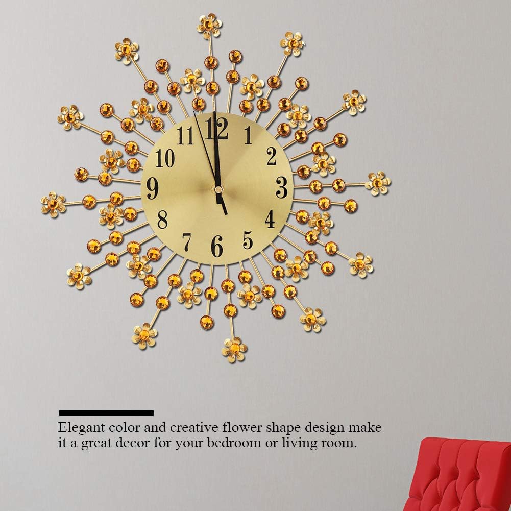 Reloj de pared, reloj de pared, reloj de pavo real, estilo europeo de hierro, reloj de pared colgante para oficina, hogar, bar, cafetería, 14.6 in