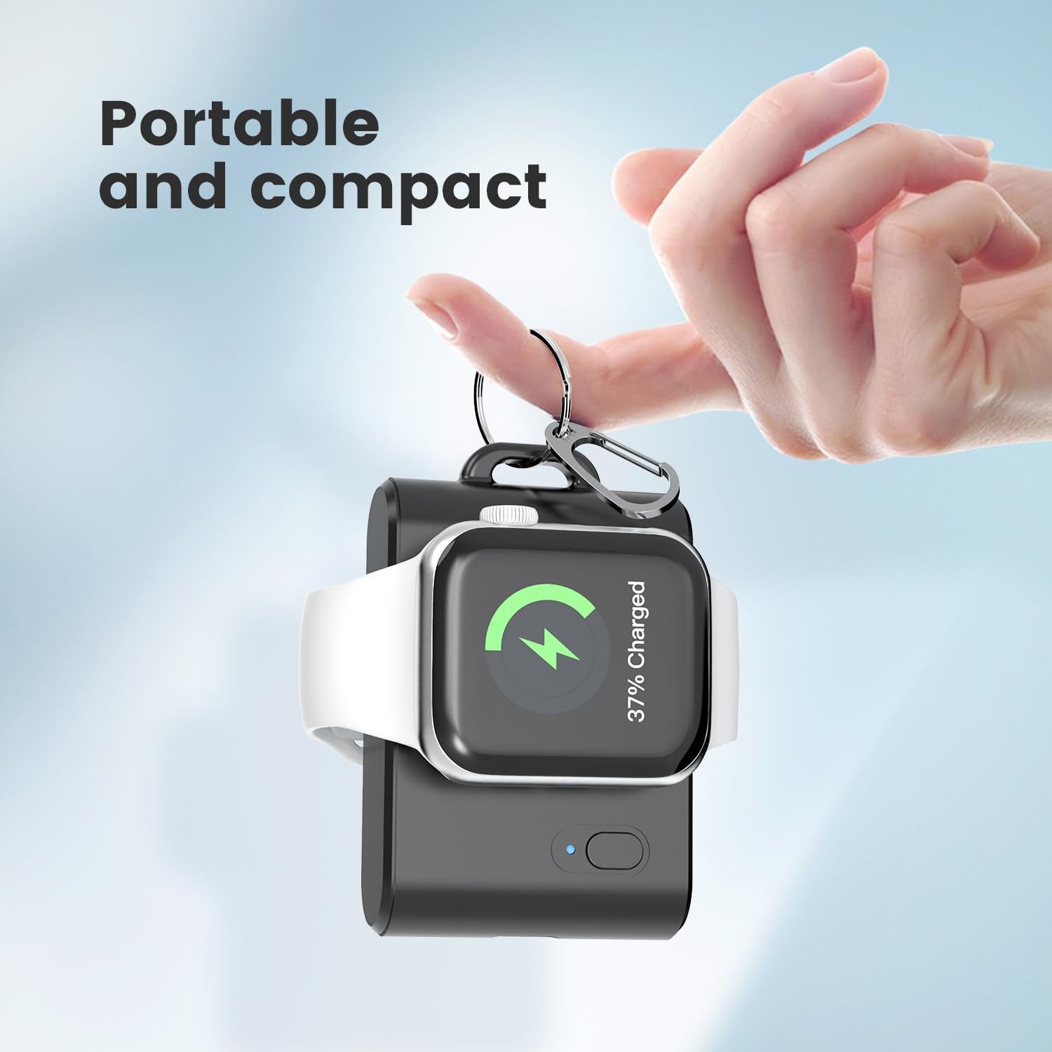 Cargador inalámbrico portátil para Apple Watch, llavero inteligente de 2000 mAh, cargador de batería mini Power Emergency Pod Compact Magnetic