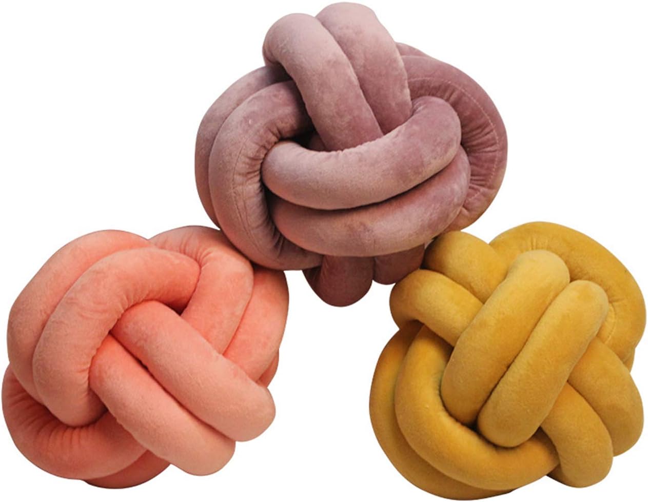 FUB – Almohada corta de felpa con nudo, almohada de cintura para decoración del hogar, cojín de felpa para sofá, automóvil, decoración de oficina,