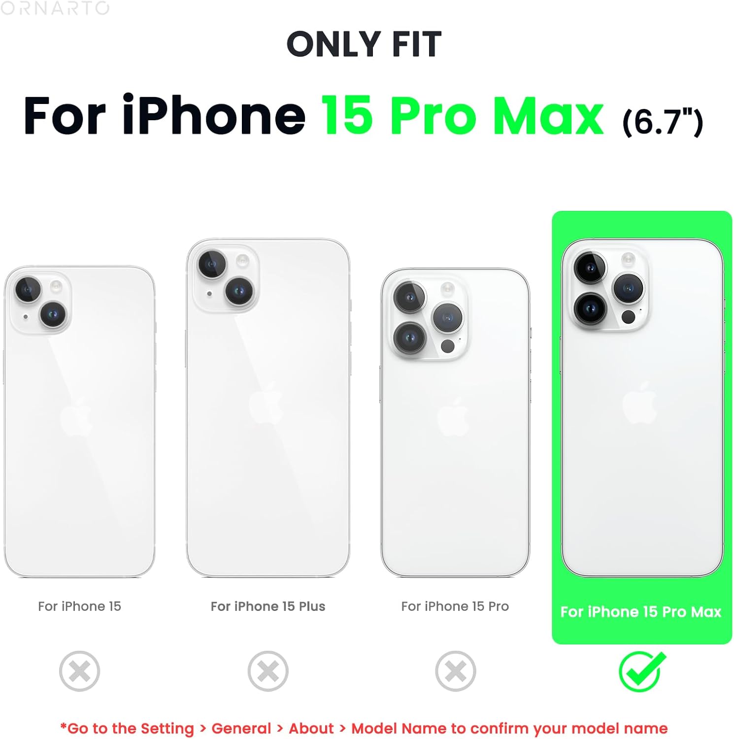 ORNARTO – Funda compatible con iPhone 15 Pro Max de 6.7 pulgadas, delgada, de silicona líquida, 3 capas, gel de caucho suave, a prueba de golpes,
