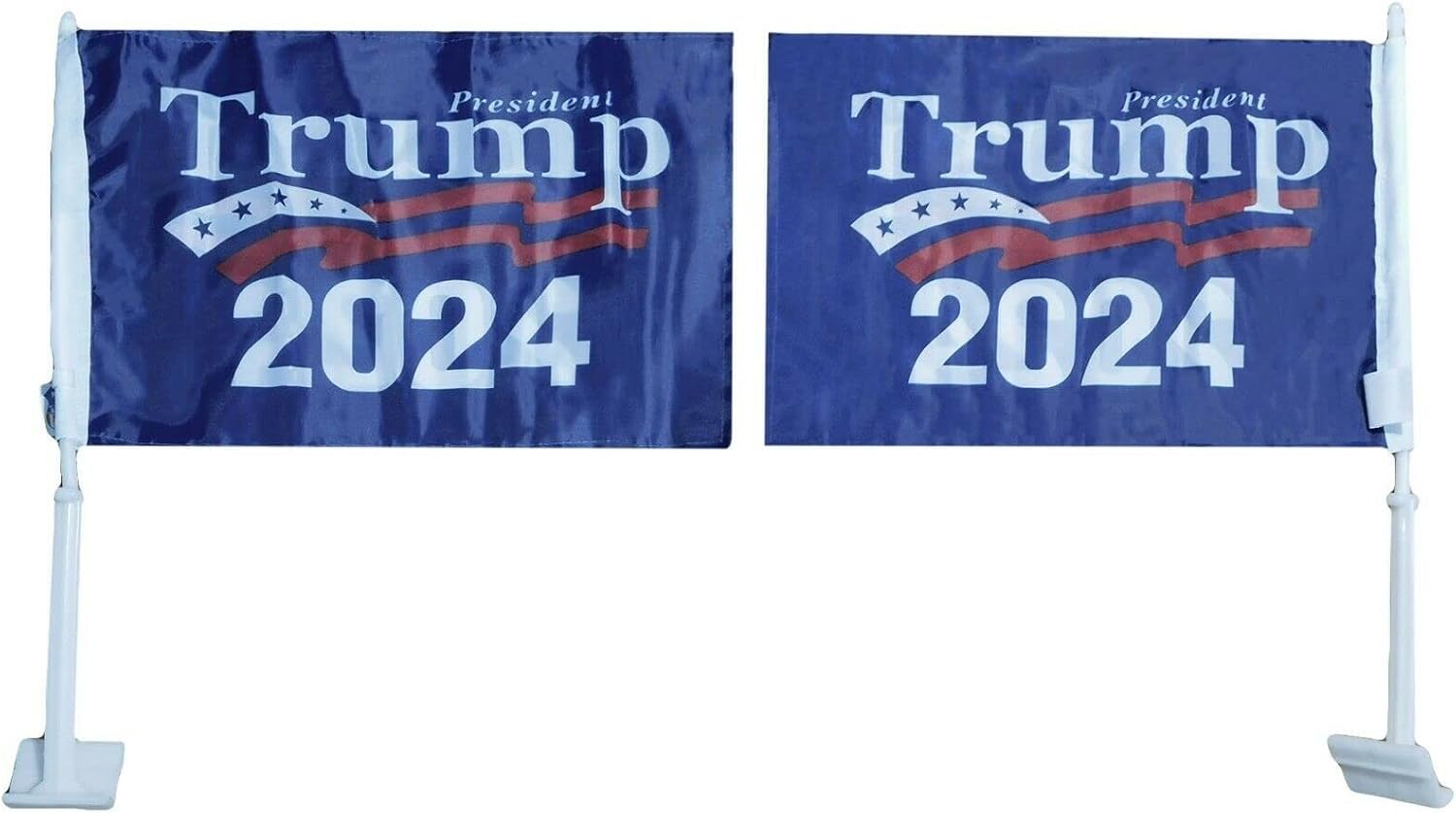 Paquete de 12 banderas de nailon 150D de doble cara para el presidente Trump 2024 de 12 x 18 pulgadas