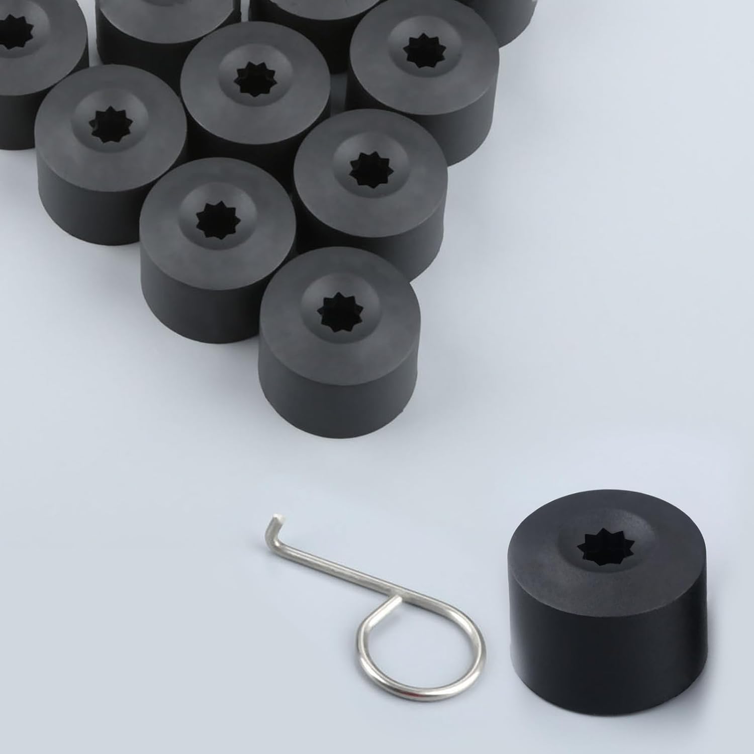 21 cubiertas para tuercas de neumático de automóvil, 0.669 in, hexagonal interior a prueba de polvo, con clip de extracción, decoración de rueda,