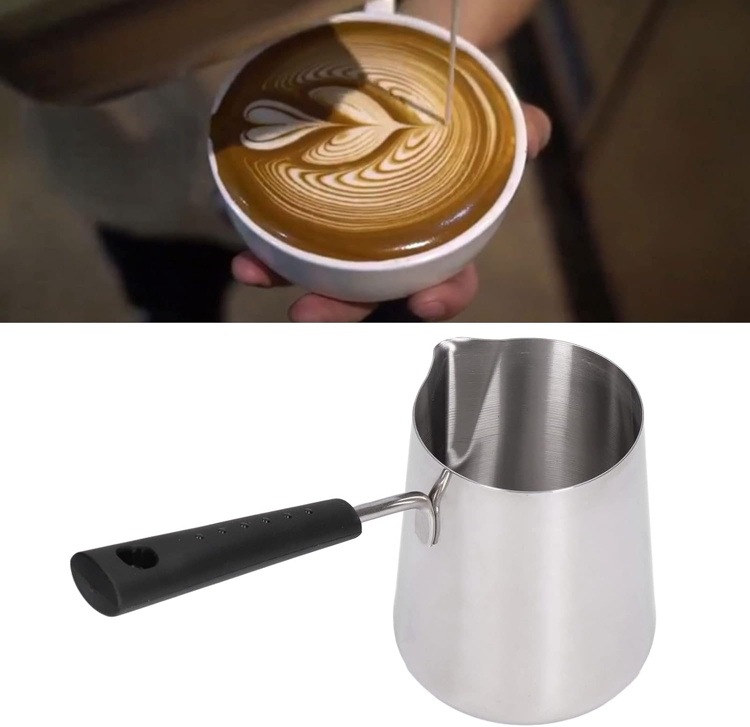 Cafetera turca, calentador de leche de acero inoxidable, mini cacerola con mango resistente al calor, olla de fusión de chocolate para estufa, 20