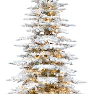 Fraser Hill Farm – Árbol de Navidad aterciopelado de 6.5 pies, previamente iluminado, pino de navidad nevado, luces LED transparentes, FFMP065-5SN Fraser Hill Farm – Árbol de Navidad aterciopelado de 6.5 pies, previamente iluminado, pino de navidad nevado, luces LED transparentes, FFMP065-5SN