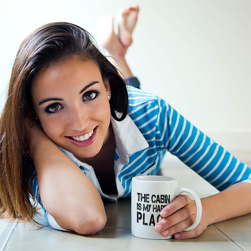 “La Cabina es My Happy Place” Funny Relax # 1Café Té Blanco Taza de cerámica taza 11ozVacaciones Navidad Hanukkah Regalo