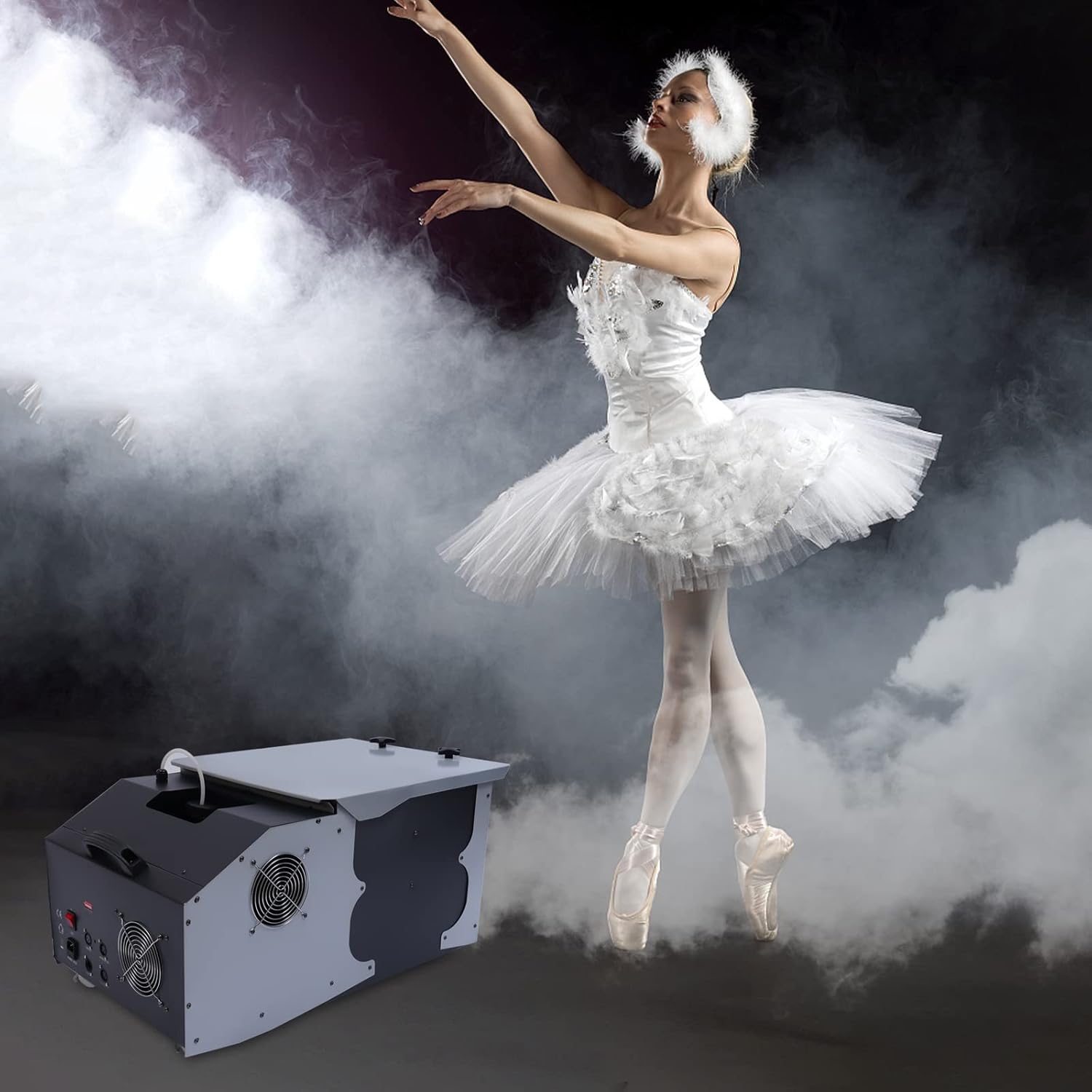 Máquina de niebla de humo baja de escenario, máquina de humo de etapa de 3 KW, máquina de humo de escenario tumbado, efecto espectáculo, máquina de