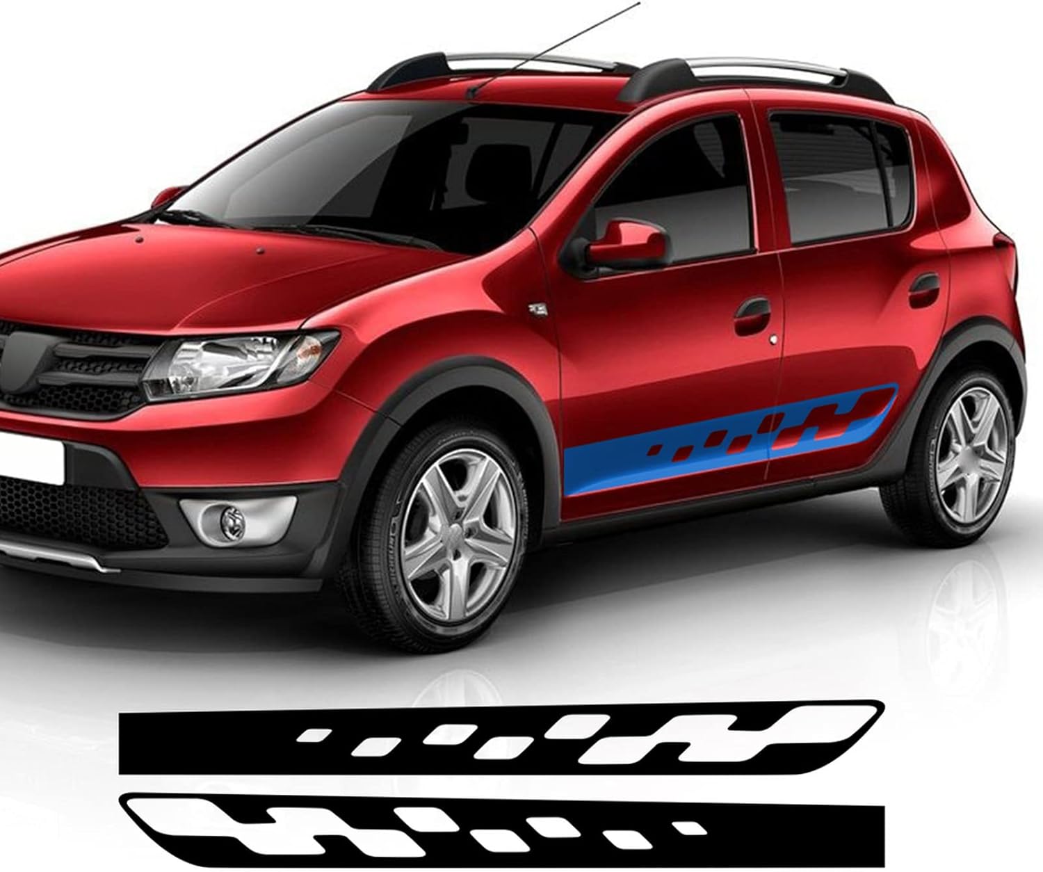 Adhesivos para falda lateral de coche, para Renault Dacia Sandero 2 Stepway RS Accesorios Puerta Lateral Rayas Pegatina de Carreras Deporte Cuerpo