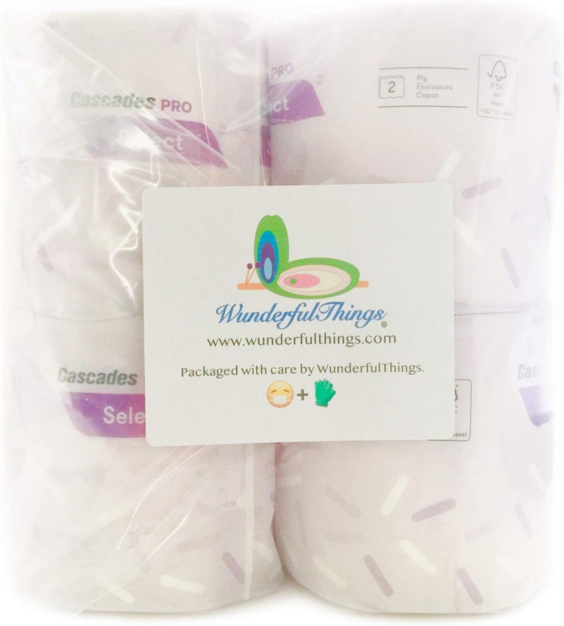 Papel higiénico de 2 capas, 500 hojasrollo de papel higiénico, 4 unidades