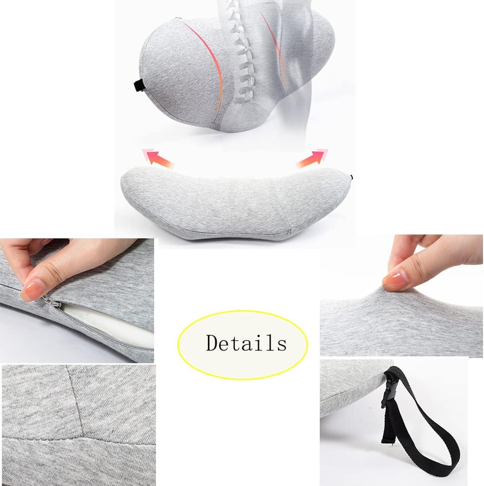 SIQITECHNO Almohada lumbar de espuma viscoelástica para dormir, almohada de apoyo lumbar para cama, almohada de alivio del dolor de espalda baja,