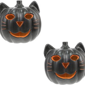 YARNOW 2 piezas de decoración de mesa de comedor de Jack-o-Lantern, adornos de Halloween, decoración de mesa de comedor, luces de calabaza de YARNOW 2 piezas de decoración de mesa de comedor de Jack-o-Lantern, adornos de Halloween, decoración de mesa de comedor, luces de calabaza de