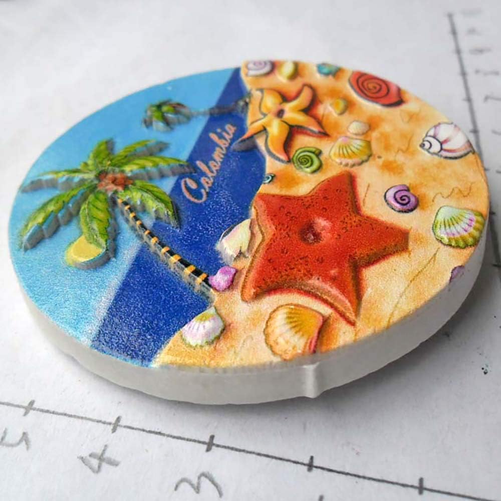 Colombia – Imán de nevera de playa 3D para viajes de recuerdo turístico, imán de refrigerador de Colombia, colección de decoración del hogar y la