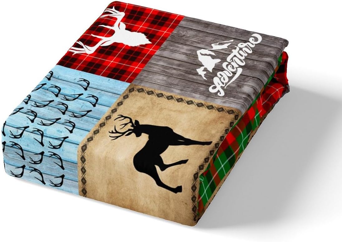 Juego de funda de edredón para niños de ciervo, oso, lobo, tamaño matrimonial, juego de ropa de cama de cabaña de aventura para niños, niñas,