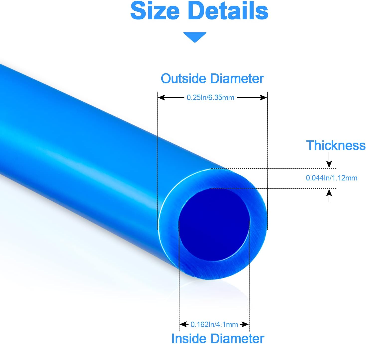 Tubo de agua O.D.RO de 100 pies de 14 de pulgada, tubo certificado NSF para sistema de filtro de purificador de agua RO (ósmosis inversa), manguera