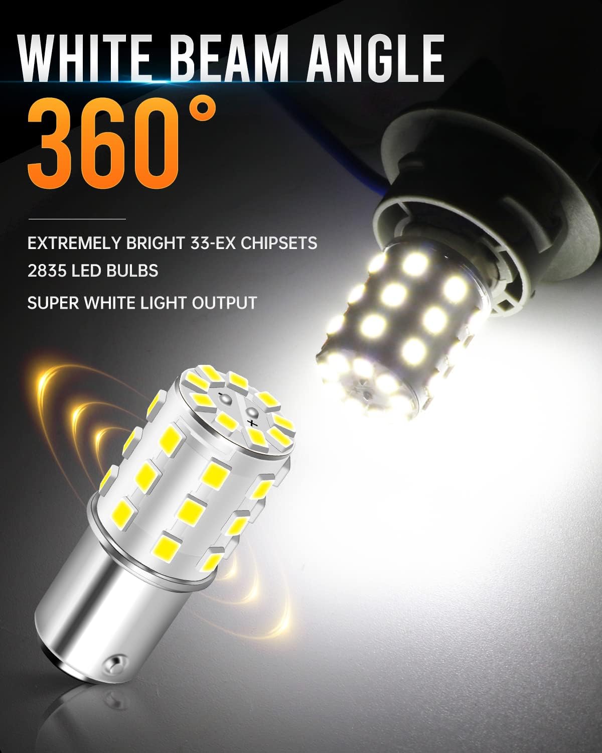 LUYED, 2 bombillas de led de 800lúmenes súper brillantes para ópticas traseras, luces de freno y de giro 1157 2835 33-EX Chipsets 1157 2057 2357 7528