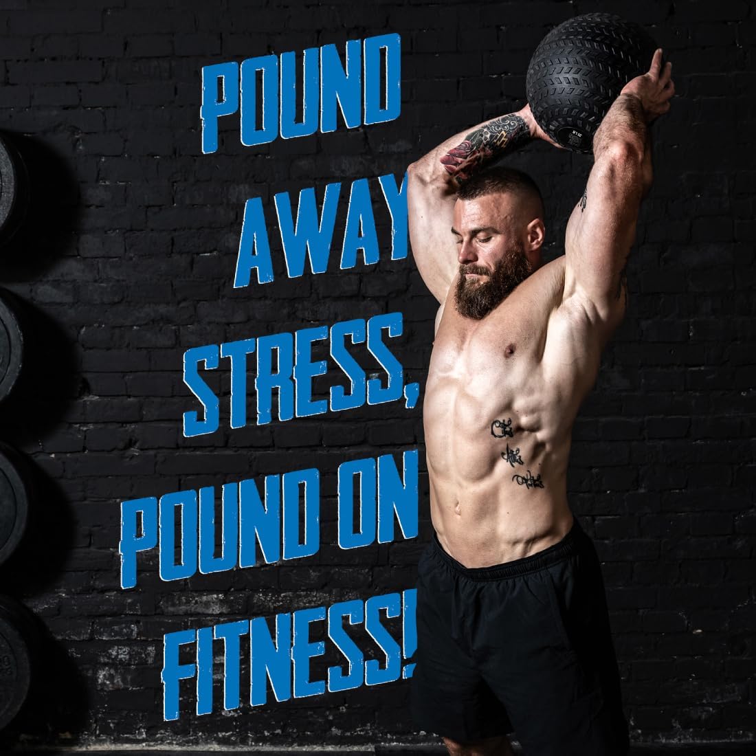 Fitness First Slam Ball, pelota medicinal rellena de arena fácil de agarrar para ejercicio y entrenamiento, ideal para entrenamiento con pesas,
