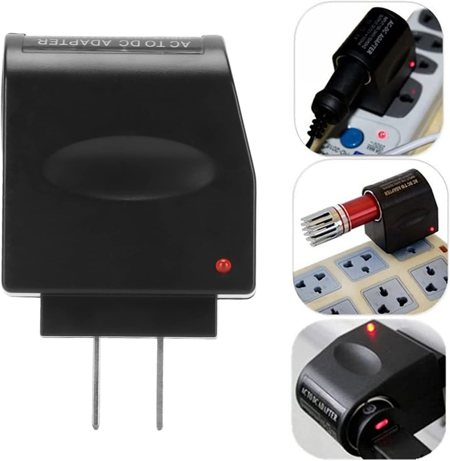 Yoidesu Adaptador de fuente de alimentación para encendedor de cigarrillos, 110 V a 240 V CA a 12 V CC 2 A adaptador de fuente de alimentación para