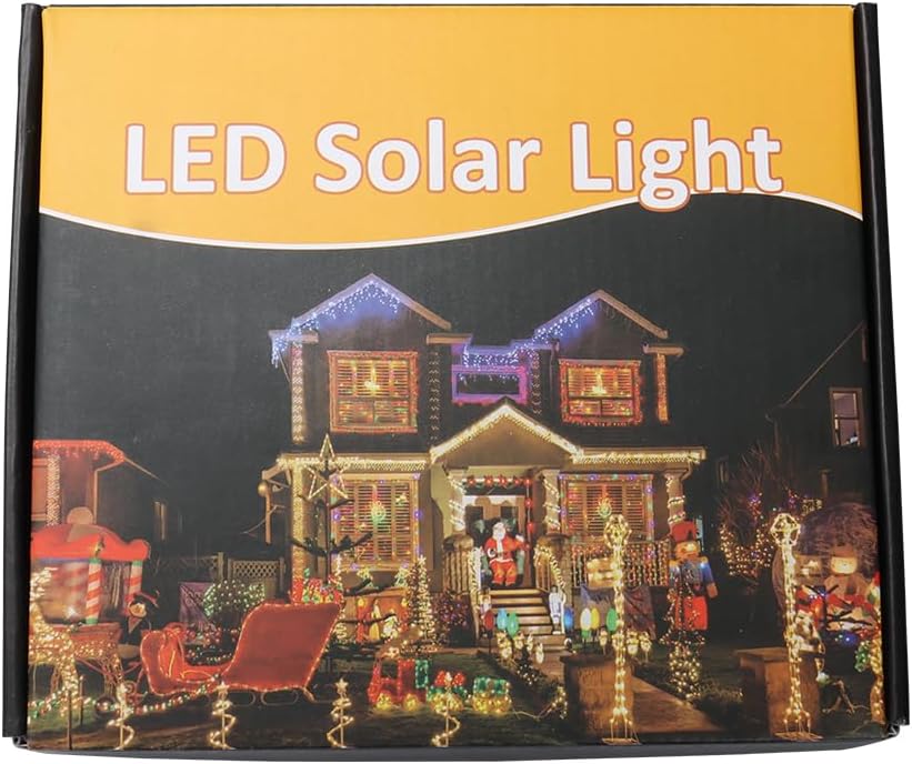 JIMACRO Guirnalda de luces solares, 16 piezas de 2.6 pies, 128 luces LED de cortina con control remoto, 16.4 pies de cortina de luces impermeables