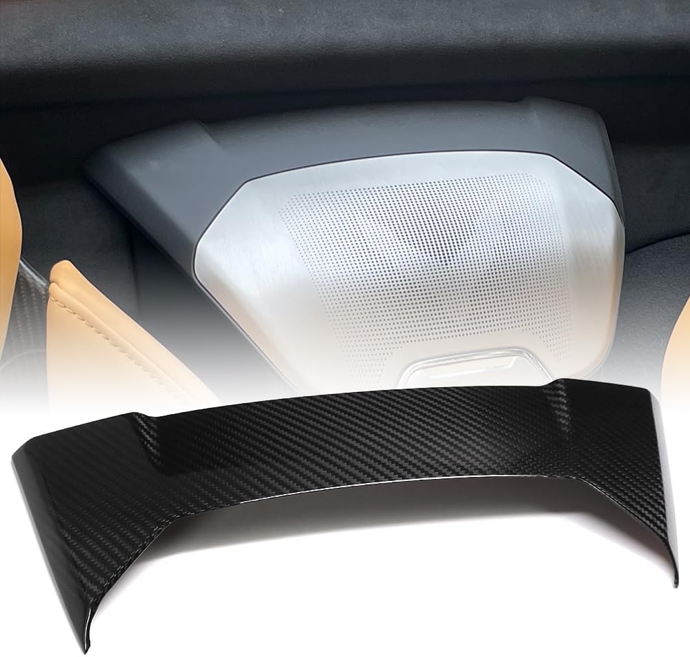 Cubierta de altavoz superior de fibra de carbono auténtica para Corvette C8 2020 2021 2022 2023 Z06 Z51 convertible solamente, cargador interior de