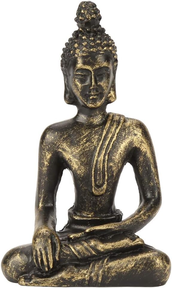 Juego de velas de Buda con Buda de resina, soporte de candelita de cristal, barra de incienso y soporte, piedras decorativas para decoración del