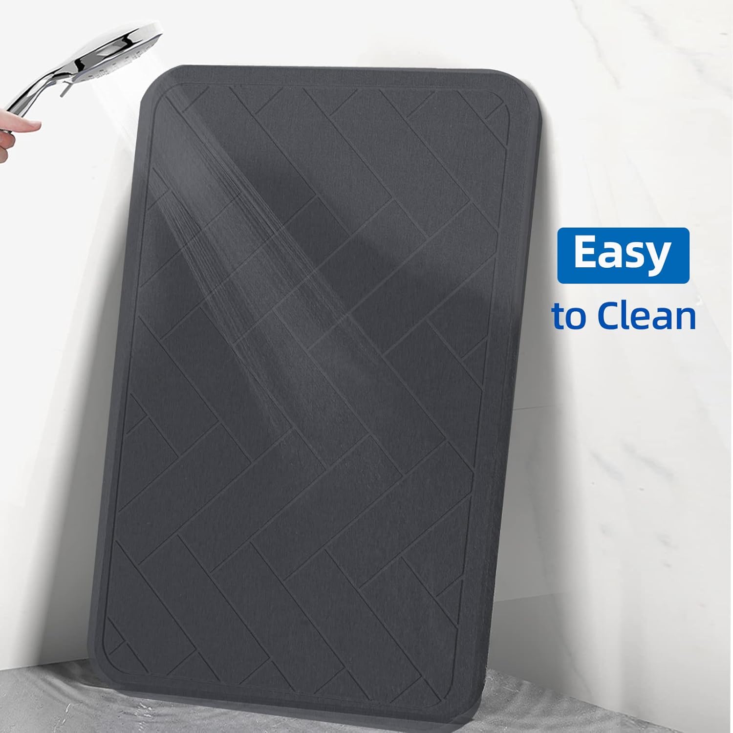 Tapetes de baño de tierra de diatomeas, secado rápido, súper absorbente, tapete de diatomita con antideslizante para suelo de baño, almohadilla