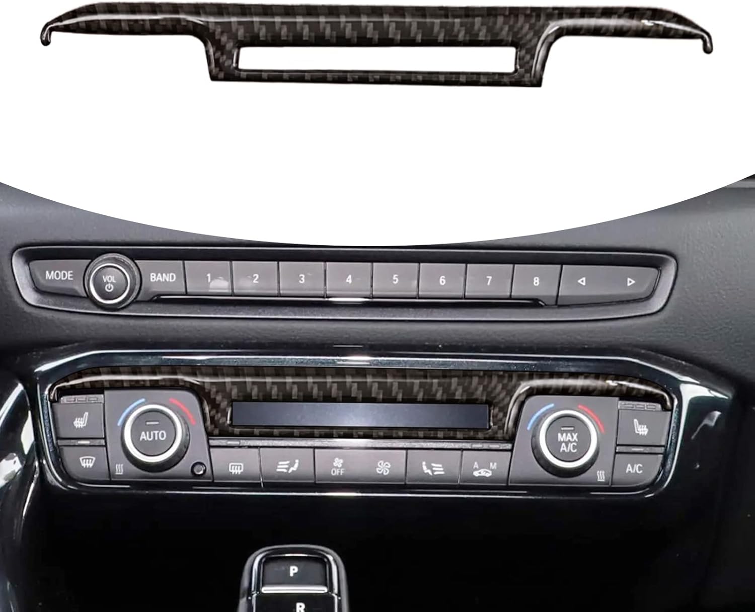 Compatible con panel de interruptor de aire acondicionado, marco de protección de fibra de carbono, accesorios interiores decoración para Toyota
