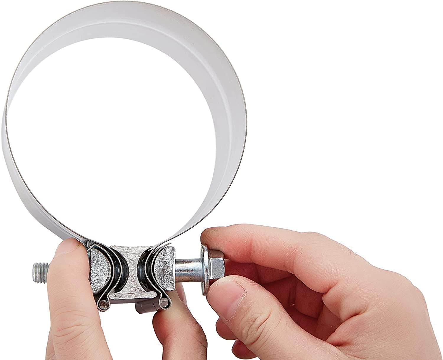 Abrazadera de banda de escape de junta de regazo de 1.5 pulgadas, abrazaderas de escape resistentes para silenciadores y tuberías, funda de