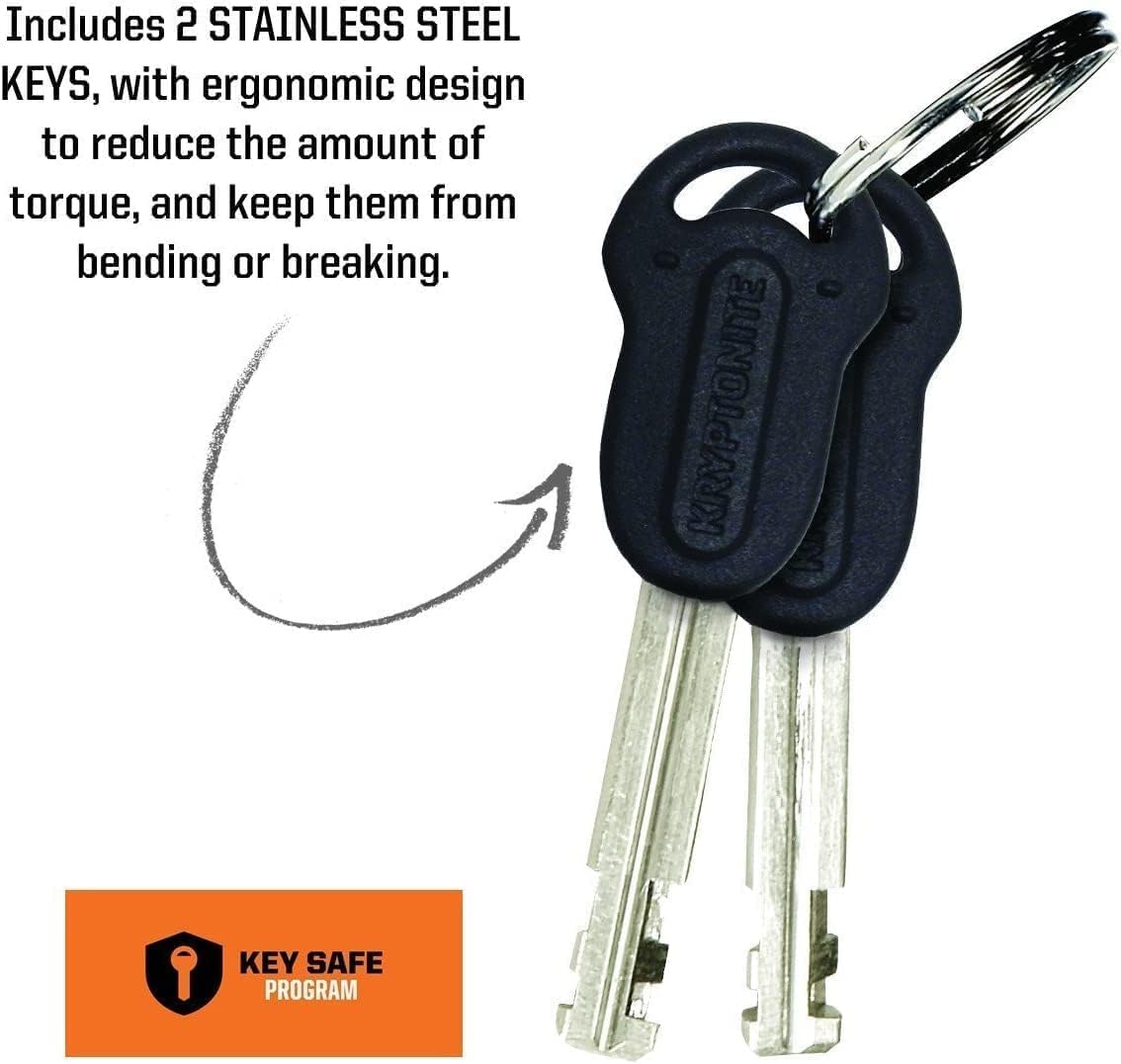 Kryptonite Kryptolok Mini-7 – Cerradura en U para bicicleta, resistente antirrobo, grillete de 0.47 pulgadas con soporte de montaje y llaves,