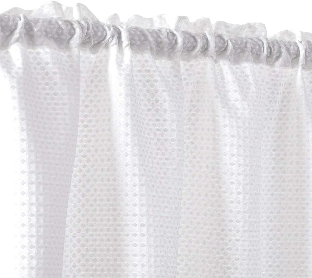 Lazzzy – Cortinas de niveles con textura y diseño de gofre, 1 par