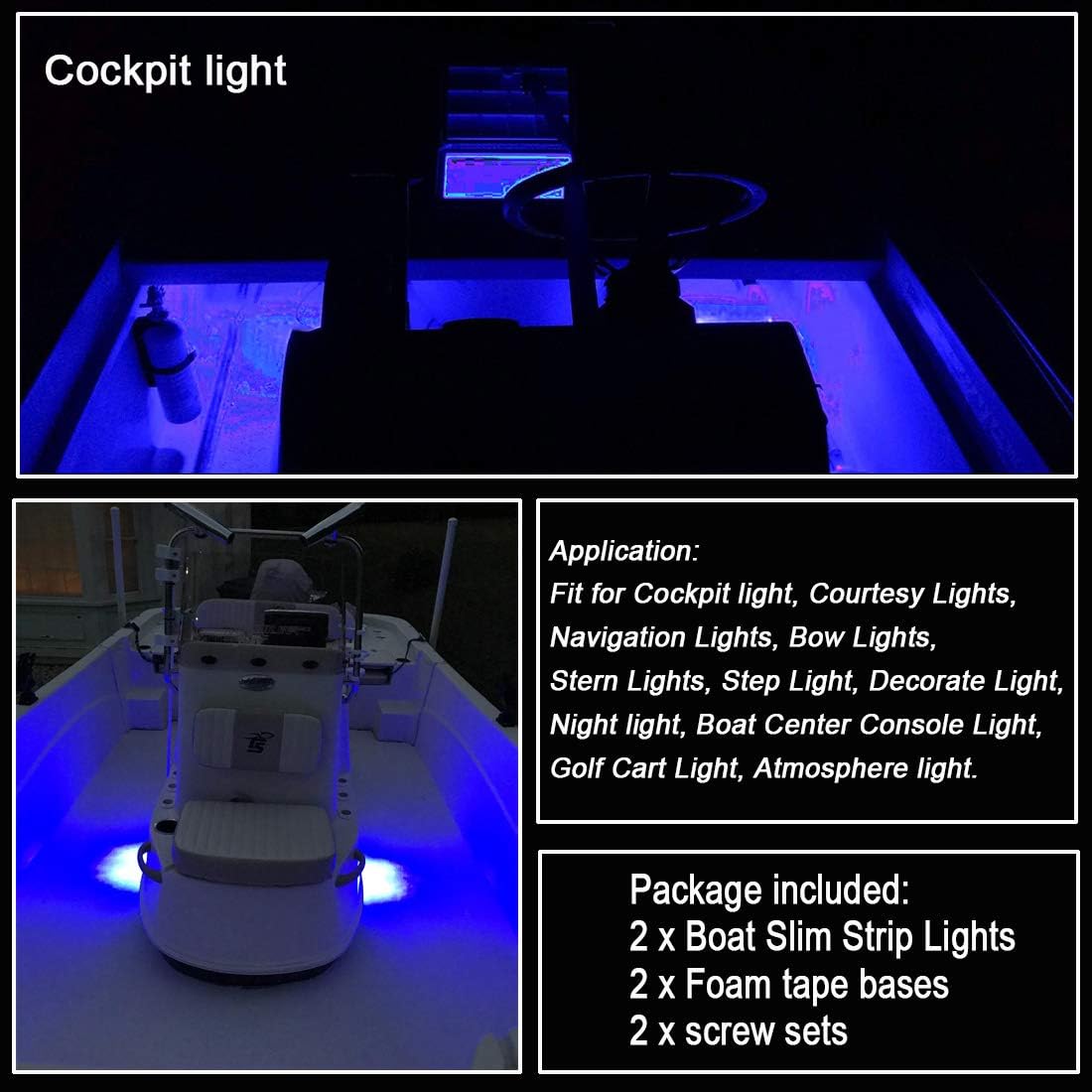 Shangyuan – Tira de luces LED marinas, tira de luces de cortesía, iluminación led marina, luces de cortesía para barco, tira de luces de 12 voltios,