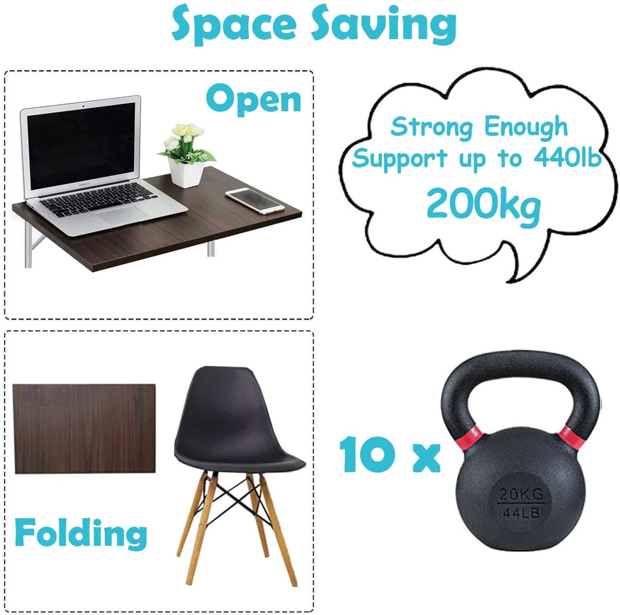 CUZURLUV – Soportes de estante plegables de 8 pulgadas máx., color negro Carga de 220 libras, soporte de estante de pared resistente para ahorrar