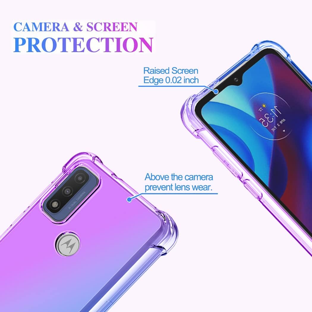 Ueokeird Funda para Moto G Pure 2021Moto G Power 2022 con protector de pantalla de vidrio templado, bonita funda transparente de poliuretano